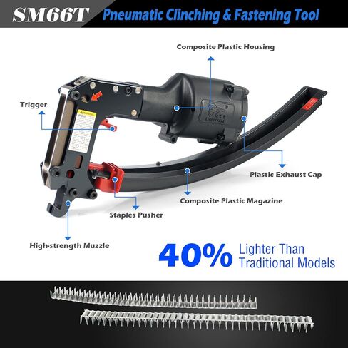 Woodpecker SM66T Pneumatic Clinching Clipper for Mattress Spring Fixing | Air Clinch Clipper Tool, Clinch Clipper Gun for Traps and Fastening in Kuwait