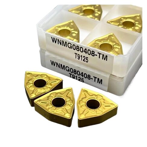 Indexable Lathe Carbide Insert 10PCS WNMG080404 WNMG080408-TM T9125 Hard Alloy External Turning Tool Lathe Suitable for Steel(WNMG080408-TM T9125) in Kuwait