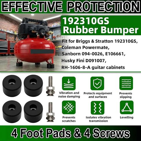 Thaekuns 4PCS 192310GS Anti Vibration Foot Pads with Screws – Rubber Isolator Bumpers for Air Compressors, Generators, Pressure Washers, Speakers & Furniture – Noise Reduction, Non-Slip Design in Kuwait