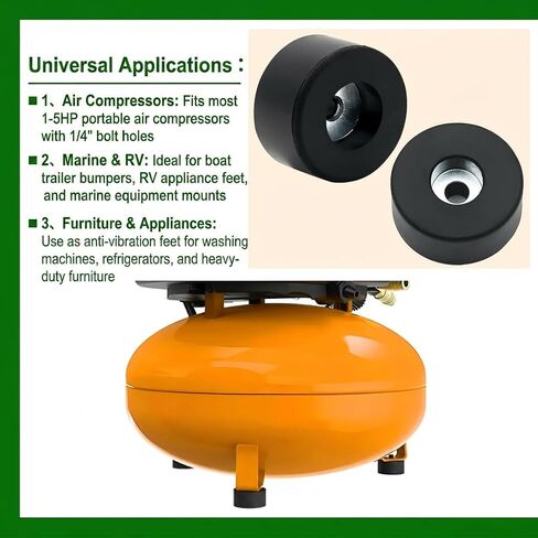 Thaekuns 4PCS 192310GS Anti Vibration Foot Pads with Screws – Rubber Isolator Bumpers for Air Compressors, Generators, Pressure Washers, Speakers & Furniture – Noise Reduction, Non-Slip Design in Kuwait