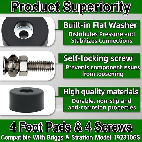 Thaekuns 4PCS 192310GS Anti Vibration Foot Pads with Screws – Rubber Isolator Bumpers for Air Compressors, Generators, Pressure Washers, Speakers & Furniture – Noise Reduction, Non-Slip Design in Kuwait