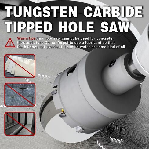 Metal Hole Saw 3-1/2''(89mm) 2Pcs Set Heavy Duty Tungsten Carbide Tipped Hole Cutters Set with a nitrided Step Drill and L-flench, for Steel Iron,Aluminum,Stainless stell in Kuwait