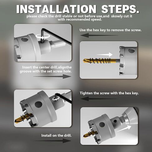 Metal Hole Saw 3-1/2''(89mm) 2Pcs Set Heavy Duty Tungsten Carbide Tipped Hole Cutters Set with a nitrided Step Drill and L-flench, for Steel Iron,Aluminum,Stainless stell in Kuwait