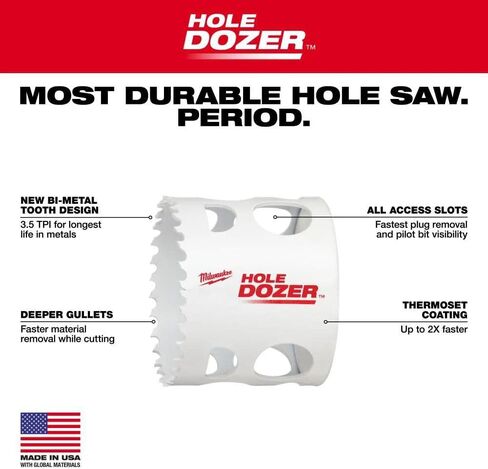 Hole Dozer Hole Saw, Bi-Metal, 2-3/4 in in Kuwait