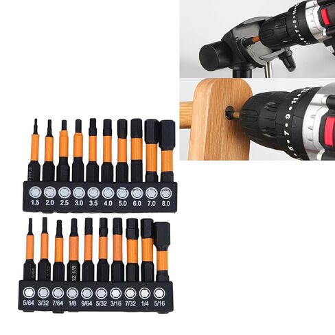 20Pcs Hex Bit Set, Magnetic S2 Steel Durable, Drill Bit Set, 1/4in Shank with Storage Case, for DIY Projects, Automotive Repair, Woodworking Tasks, Mechanics, Metal Fabrication, Ho in Kuwait