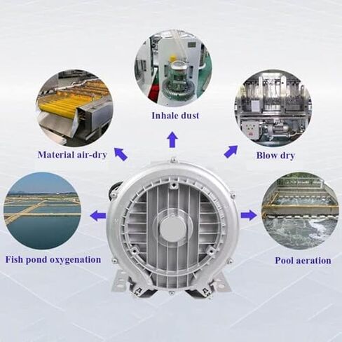 High-Pressure Regenerative Vortex Blower,High-Pressure Vortex Ring Blower for Fish Tank Single Phase Regenerative Blower，（370W/0.50HP） in Kuwait
