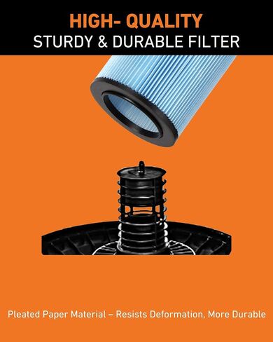 2-Pack Replacement VF5000 Filter for RIDGID 5-20 Gal Wet/Dry Vacuum | Precision OEM Fit, Professional Filtration, Built for Tough Jobs, Reusable Design, Trusted Performance in Kuwait