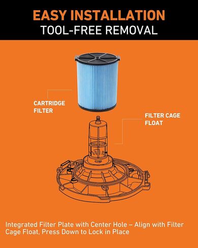 2-Pack Replacement VF5000 Filter for RIDGID 5-20 Gal Wet/Dry Vacuum | Precision OEM Fit, Professional Filtration, Built for Tough Jobs, Reusable Design, Trusted Performance in Kuwait