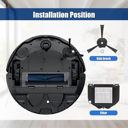 RV2310AE AV2310AE HEPA Filter Side Brush Kit Compatible with Shark Matrix | Fits RV2320S RV2300S UR2350AE UR2360S Robot Vacuum, 4 HEPA Filters + 6 Side Brushes + Cleaning Tool, Not For RV2300 RV2310 in Kuwait
