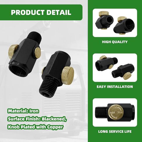 5 Pack Brass Adjustable Paint Gun Regulator with Gauge and Teflon Tape | Brass air pressure control regulator for paint guns, ideal for automotive repair, woodworking and professional painting in Kuwait