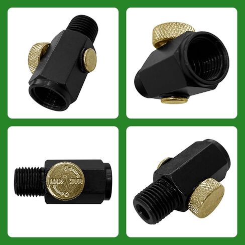 5 Pack Brass Adjustable Paint Gun Regulator with Gauge and Teflon Tape | Brass air pressure control regulator for paint guns, ideal for automotive repair, woodworking and professional painting in Kuwait