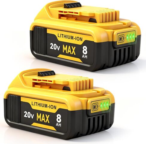 2-Pack 8000mAh High Capacity Replacement for 20V Battery,Compatible with 20V Max in Kuwait