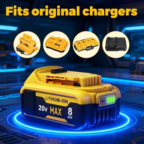 2-Pack 8000mAh High Capacity Replacement for 20V Battery,Compatible with 20V Max in Saudi Arabia