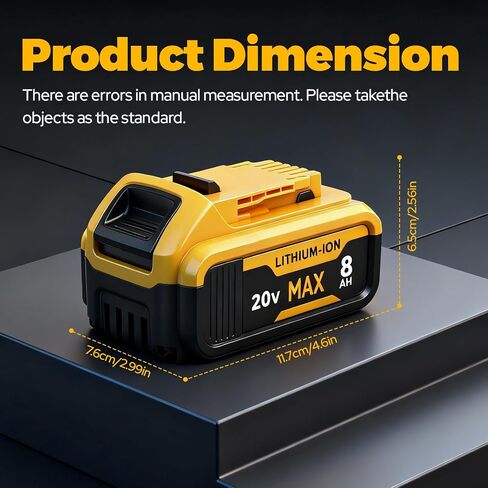 2-Pack 8000mAh High Capacity Replacement for 20V Battery,Compatible with 20V Max in Saudi Arabia