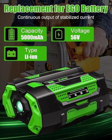 2Pack 56V 5.0Ah Replacement for EGO Battery:Lithium ion Battery BA2800T BA4200T BA1400T Compatible with All EGO 56 Volt Tools and Chargers in Saudi Arabia