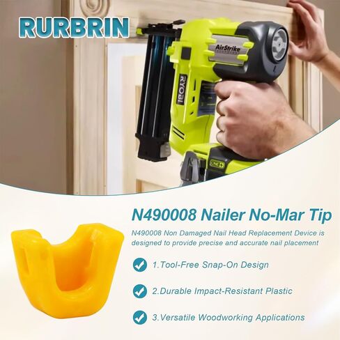 N490008 Nailer No Mar Tip Replacement for DE-WALT 18 Gauge Brad Nailer, Compatible with BCN650D1 BCN662D1 DCN650B DCN650D1 DCN662B DCN662D1 (10/Pack) in Kuwait
