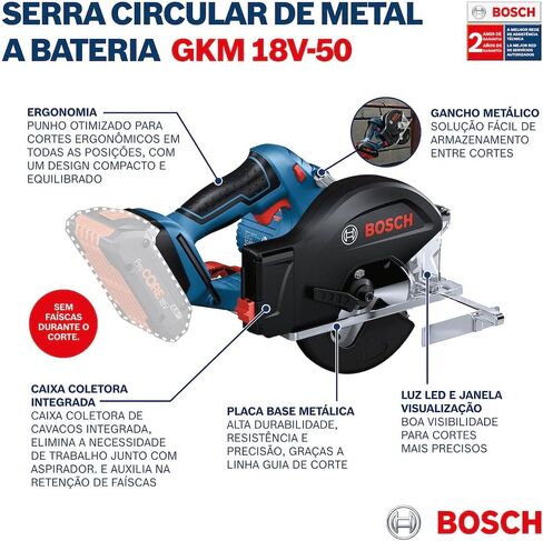 Bosch Professional Cordless Circular Saw GKM 18V-50 (Faster Work Progress, Limited Sparks and Chips, Without Batteries and Charger, in Cardboard Box) in Kuwait