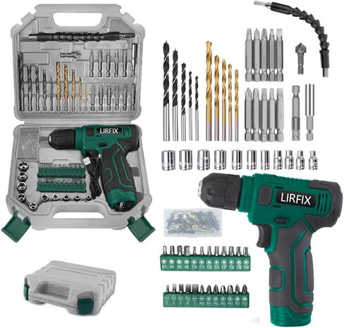 110-piece green 8V electric screwdriver tool set, portable toolbox, including drill bits, sockets, and screwdriver bit sets, accessories, woodworking drilling tools, men's exclusive tool set in Kuwait