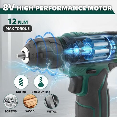 110-piece green 8V electric screwdriver tool set, portable toolbox, including drill bits, sockets, and screwdriver bit sets, accessories, woodworking drilling tools, men's exclusive tool set in Kuwait