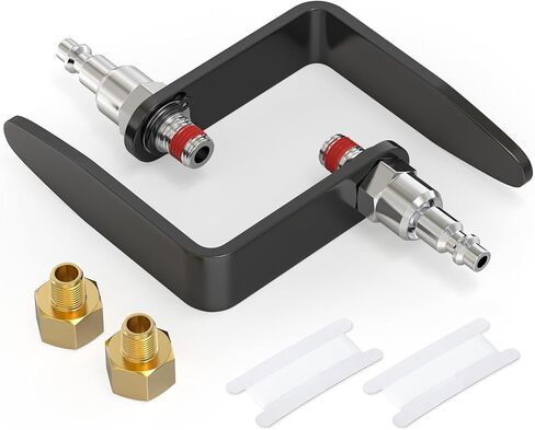 GASHER Pneumatic Tool Rafter Hook Hanger with 3/8" NPT 1/2" Flow Swivel Air Fittings, 1/2" & 3/8" Brass Bushing, Industrial Air Plugs,L Shaped Hook For Air Nailer, Air Blow Gun (2Pcs) in Kuwait