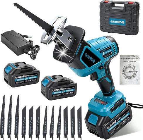 Mini Reciprocating Saw, 21V 3 Variable Speed, 0-3500 Brushless Motor Cordless Powered Saw with 2x4.0Ah Battery, Tool-Free Blade Change, LED Work Light, Hand Recíproca for Woods/Metal/Plastic in Kuwait
