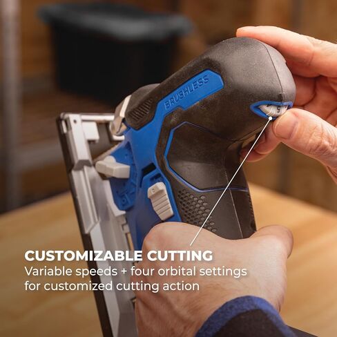 Kreg 20V Ionic Drive Barrel Grip Jigsaw - Cordless, Compact & Ergonomic - Precision Cutting - 20V Variable Speed - LED Lights & Built-In Blower - Bare Tool - KPTJS100A in Kuwait