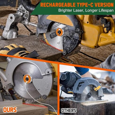 Rechargeable Miter Saw Laser Guide, Type-C Fast-Charging | Metal Laser Guide Wheel, High-Precision Red Laser Line,for 7-1/4", 8", 10", 12" Miter & Portable Saws, 5/8" Threaded Arbor in Kuwait