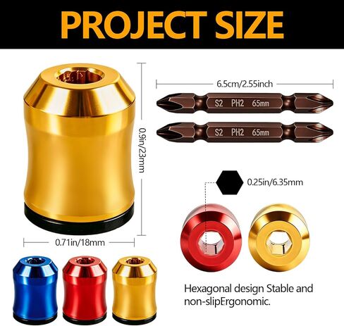3PCS Magnetic Drill Bit Holder, 1/4 Inch Magnetic Screw Ring for DIY Repair | Magnetic Bit Holder, Removable Bit Magnetizer Ring for Hex Screwdrivers | Alloy Screw Holder for DIY Repair in Kuwait