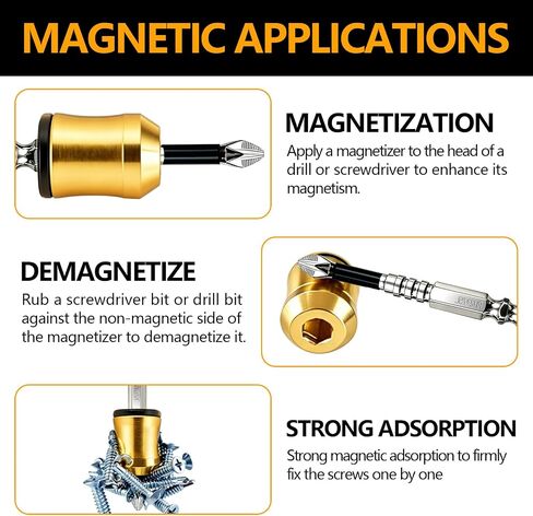 3PCS Magnetic Drill Bit Holder, 1/4 Inch Magnetic Screw Ring for DIY Repair | Magnetic Bit Holder, Removable Bit Magnetizer Ring for Hex Screwdrivers | Alloy Screw Holder for DIY Repair in Kuwait