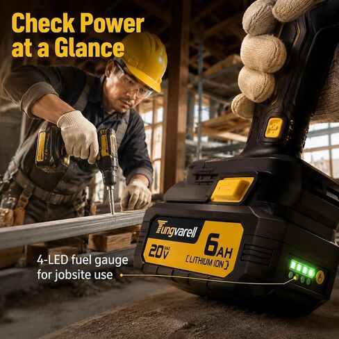 6.0Ah True Capacity Replacement Battery for Dewalt 20V Max Tools | Automotive-Grade Cells, V0 Fireproof Shell, Longer Runtime & Heavy-Duty Power (2-Pack) in Saudi Arabia