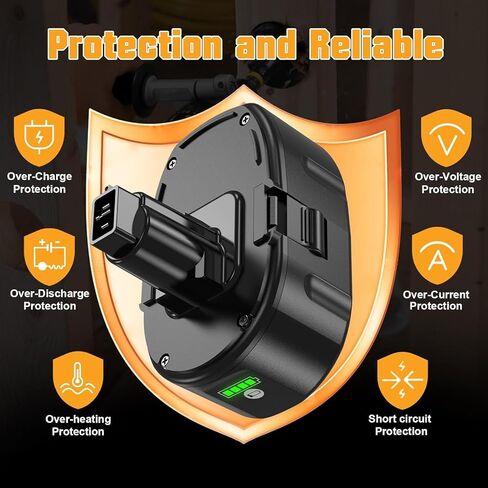 Premium 8000MAH 2-Packs DC9096 Replacement for Dewalt 18V Battery Lithium-ion Compatible with Dewalt 18 Volt XRP Battery DC9098 DC9182 DC9099 DW9095 DW9096 DW9098 DE9039 DE9096 Cordless Power Tools in Kuwait