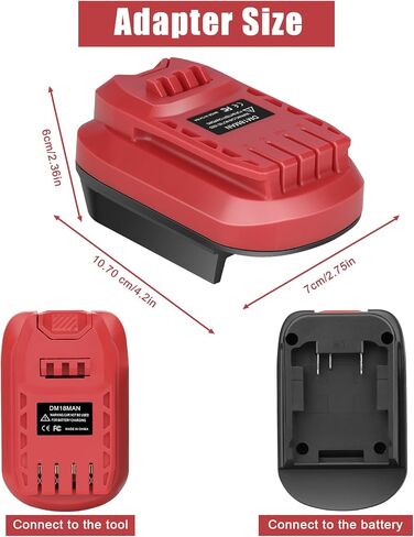 Battery Adapter for Craftsman V20 Cordless Tools | Convert for Dewalt 20V MAX XR and for Milwaukee 18V Red Lithium Battery to Craftsman New 20 Volt Power Tools in Kuwait