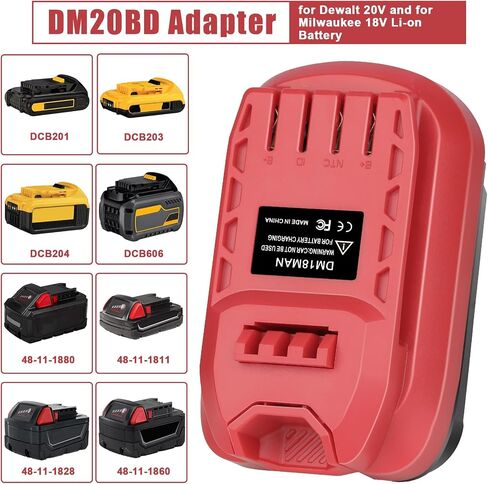 Battery Adapter for Craftsman V20 Cordless Tools | Convert for Dewalt 20V MAX XR and for Milwaukee 18V Red Lithium Battery to Craftsman New 20 Volt Power Tools in Kuwait