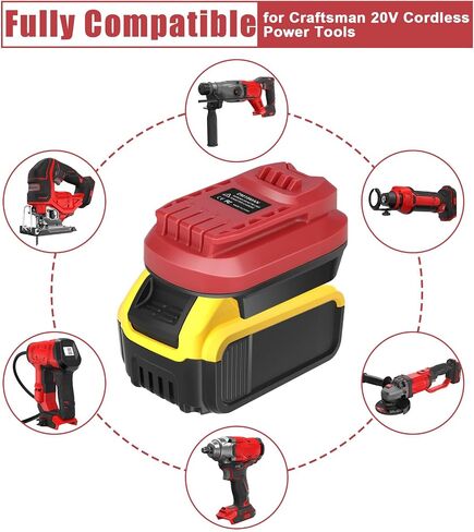 Battery Adapter for Craftsman V20 Cordless Tools | Convert for Dewalt 20V MAX XR and for Milwaukee 18V Red Lithium Battery to Craftsman New 20 Volt Power Tools in Kuwait