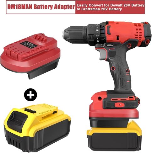 Battery Adapter for Craftsman V20 Cordless Tools | Convert for Dewalt 20V MAX XR and for Milwaukee 18V Red Lithium Battery to Craftsman New 20 Volt Power Tools in Kuwait