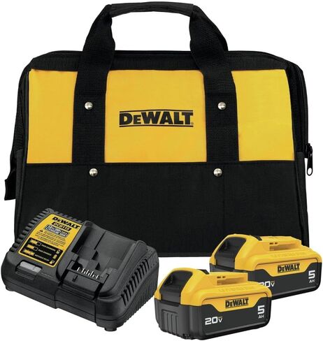 DEWALT DCB205-2CKR 20V MAX 5 Ah Lithium-Ion Batteries and 12V MAX - 20V MAX Charger Starter Kit (Renewed) in Kuwait