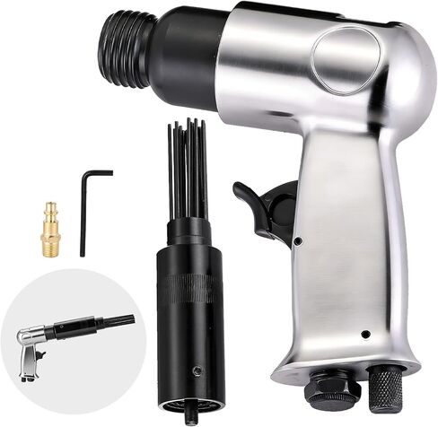 Air Needle Scaler, 19-Pin 150mm Pistol Type Pneumatic Rust Remover Tool Air Tool, 3000 BPM Needle Scaler Rust Removal Tool for Weld Slag, Paint Removal, Includes 1/4" NPT Air Hose Fitting in Kuwait