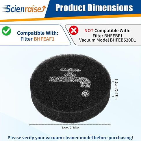 BHFEA420J Filter for BLACK & DECKER 16V/20V BHFEA18D1 BHFEA520J POWERSERIES Cordless Stick Vacuum Cleaner Replacement part # BHFEAF1 in Kuwait