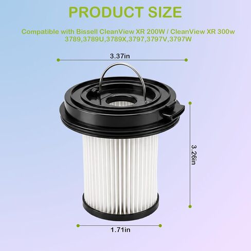 6 Pack Replacement Filter for Bissell Cleanview XR 200W, Cleanview XR Pet 300W, Powerlifter Turbo Cordless Stick Vacuum 3789U 3789X 3789 3797V 3797W 3797, Replace #1638010 in Kuwait