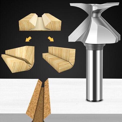 Arc Bending Integrated Router Bit, 1/2Inch Shank Woodworking Router Bit,Cabinet Door Making Router Bit for Woodworking Milling Cutter, Tongue and Groove Router Bit Carbide Tip VBit in Kuwait