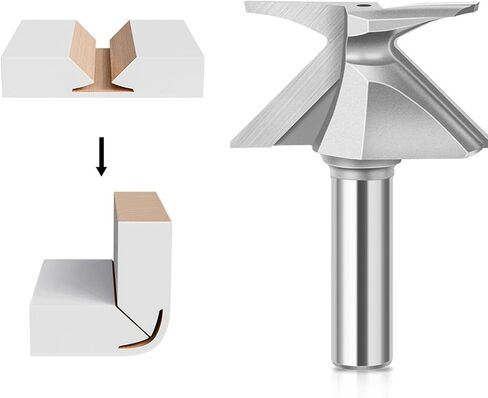 Arc Bending Integrated Router Bit, 1/2Inch Shank Woodworking Router Bit,Cabinet Door Making Router Bit for Woodworking Milling Cutter, Tongue and Groove Router Bit Carbide Tip VBit in Kuwait