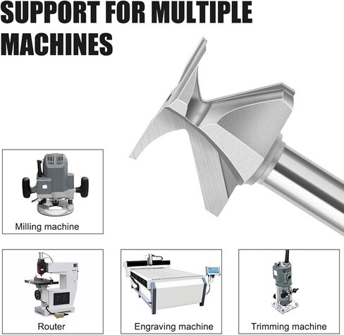 Arc Bending Integrated Router Bit, 1/2Inch Shank Woodworking Router Bit,Cabinet Door Making Router Bit for Woodworking Milling Cutter, Tongue and Groove Router Bit Carbide Tip VBit in Kuwait
