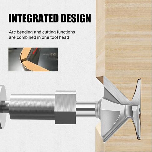 Arc Bending Integrated Router Bit, 1/2Inch Shank Woodworking Router Bit,Cabinet Door Making Router Bit for Woodworking Milling Cutter, Tongue and Groove Router Bit Carbide Tip VBit in Kuwait