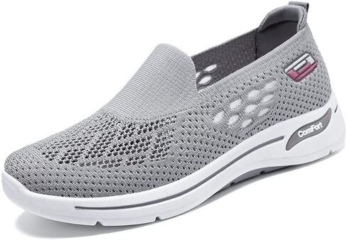 Women Footwear Orthopedic Sneakers Woven Breathable Running Shoes Arch Support Walking Shoes Soft Sole Shoes Cloud Slip on Orthopedic Loafers in Kuwait