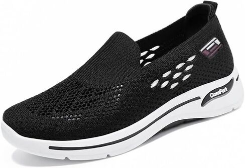 Women Footwear Orthopedic Sneakers Woven Breathable Running Shoes Arch Support Walking Shoes Soft Sole Shoes Cloud Slip on Orthopedic Loafers in Kuwait