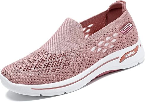 Women Footwear Orthopedic Sneakers Woven Breathable Running Shoes Arch Support Walking Shoes Soft Sole Shoes Cloud Slip on Orthopedic Loafers in Kuwait