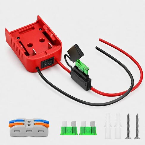 Battery Adapter Compatible with Craftsman 20V MAX Batteries, Power Connector with Fuse Holder & Switch, DIY Power Dock for Ride-On Toys, Robotics, RC Cars & DIY Projects in Kuwait