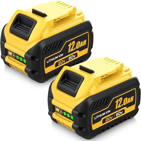 2 Packs 12Ah DCB612 Battery Replacement for Dewalt 20V/60V Flexvolt Battery | Compatible with Dewalt 20/60 Volt Max Batteries Lithium ion DCB612 DCB609 DCB606 DCB208 DCB207 DCB206 DCB204 DCB203 DCB202 in Saudi Arabia