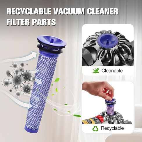 Upgraded 10000mAh for Dyson v8 battery replacement SV10/V8 Animal/Absolute | 21.6V with LCD Display, Fits SV25 V8 Fluffy/Motorhead/Origin,Replaces Part 215681 Comes with 2 Filters & Cleaning Tool Kit in Kuwait