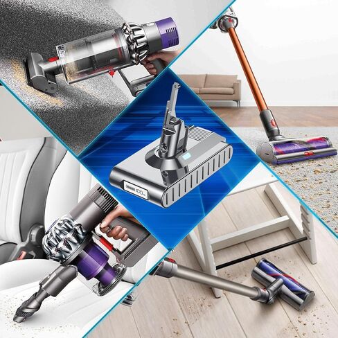 Upgraded 10000mAh for Dyson v8 battery replacement SV10/V8 Animal/Absolute | 21.6V with LCD Display, Fits SV25 V8 Fluffy/Motorhead/Origin,Replaces Part 215681 Comes with 2 Filters & Cleaning Tool Kit in Kuwait